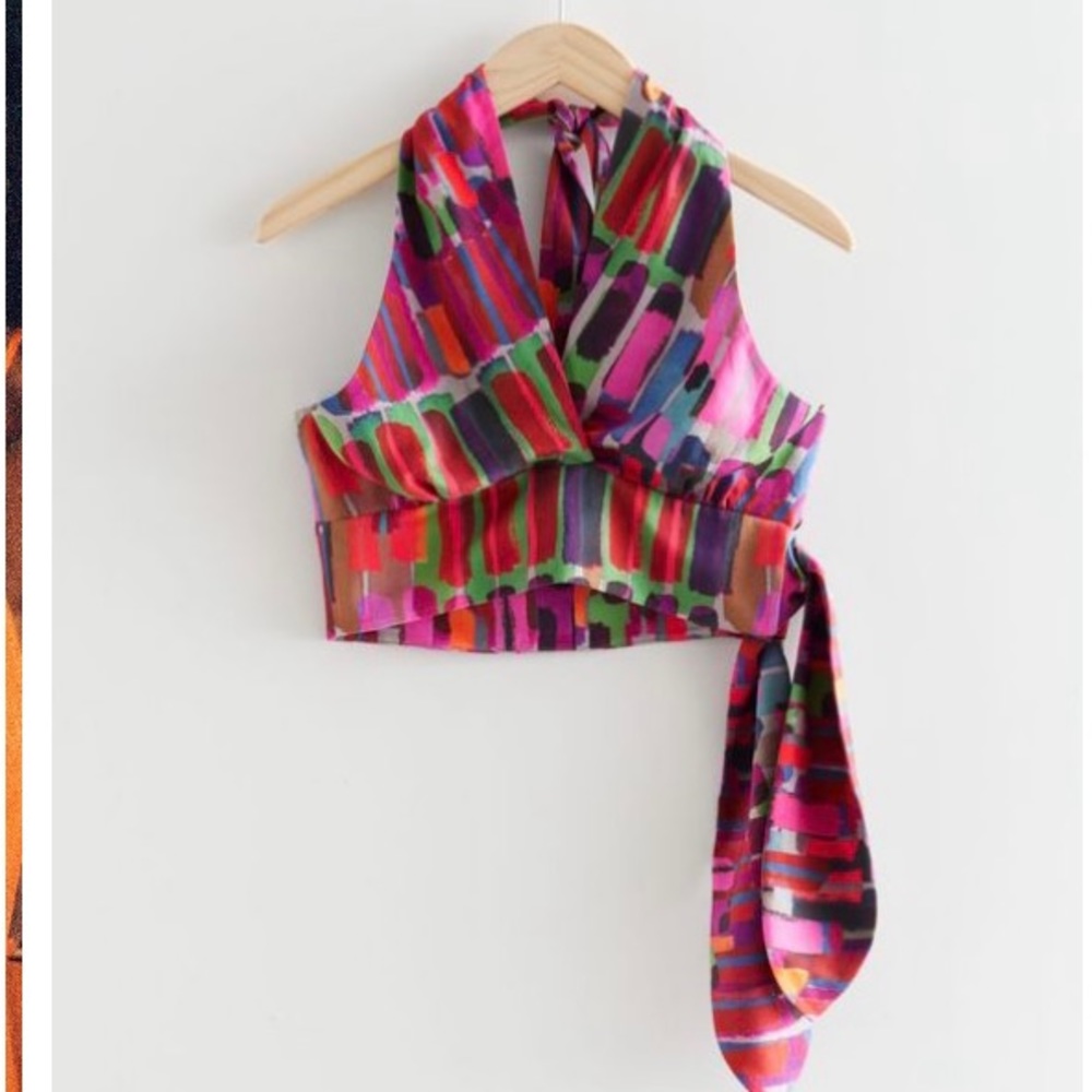 Halter neck printed top